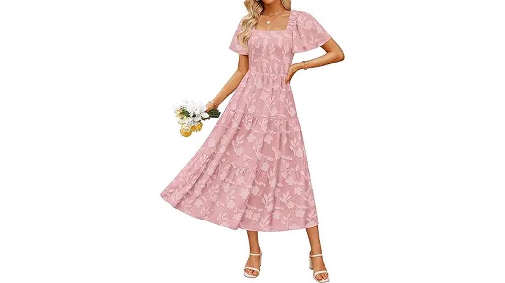 boho floral midi dress