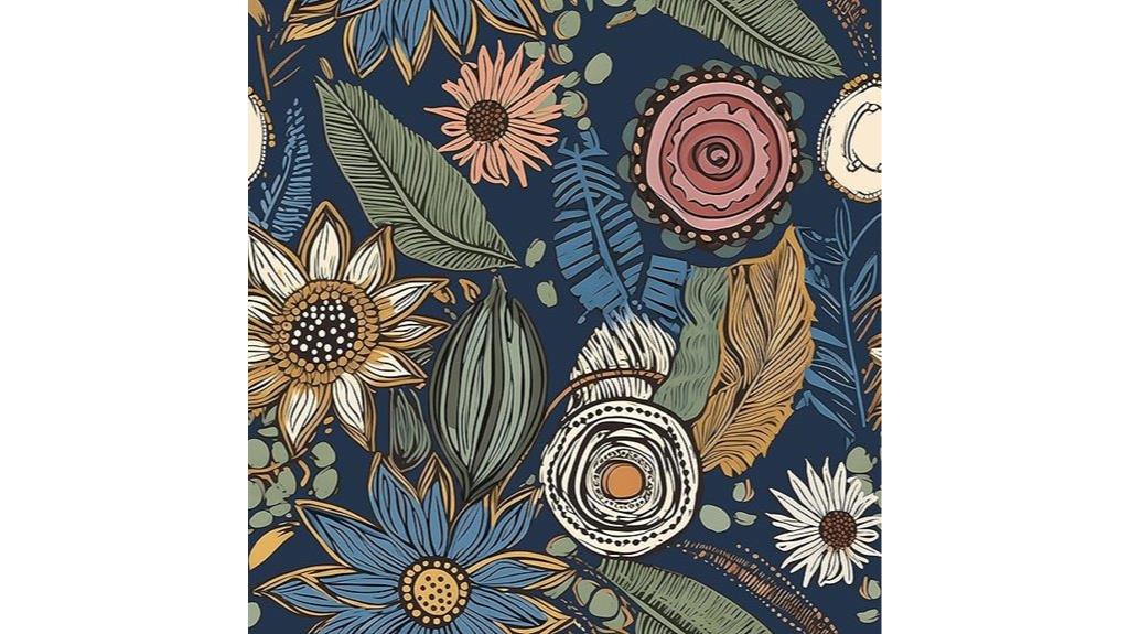 boho floral wallpaper design