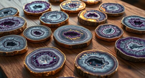 boho geode coaster sets