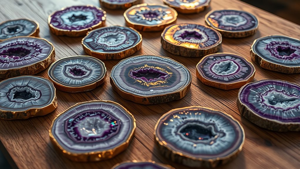 boho geode coaster sets