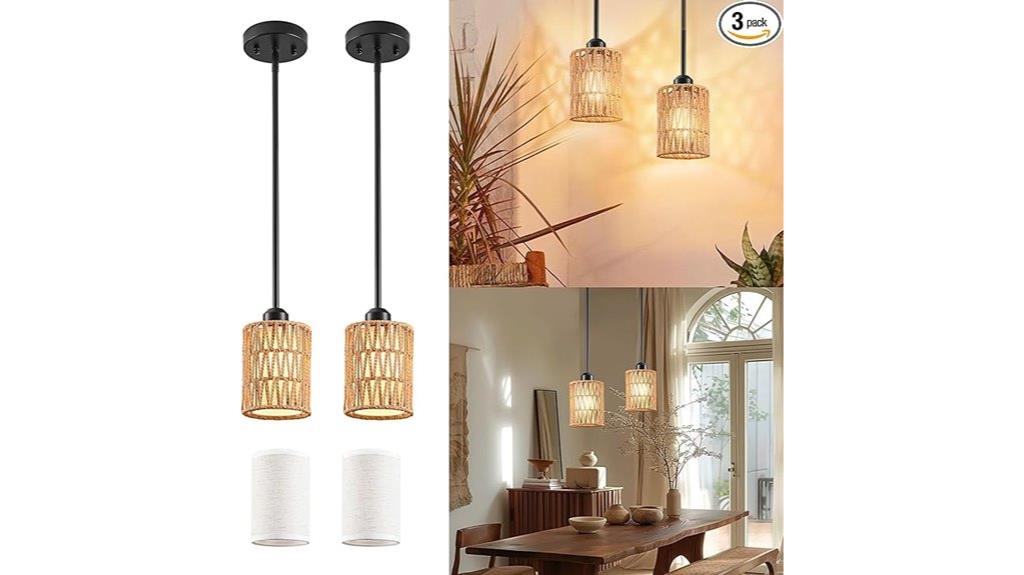 boho hanging lamp set