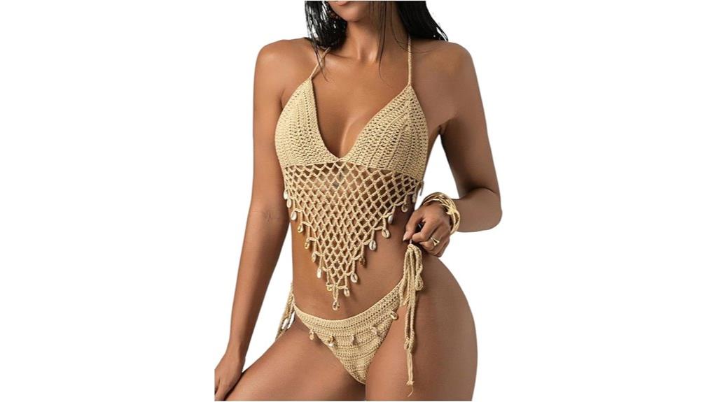 boho hollow out bikini