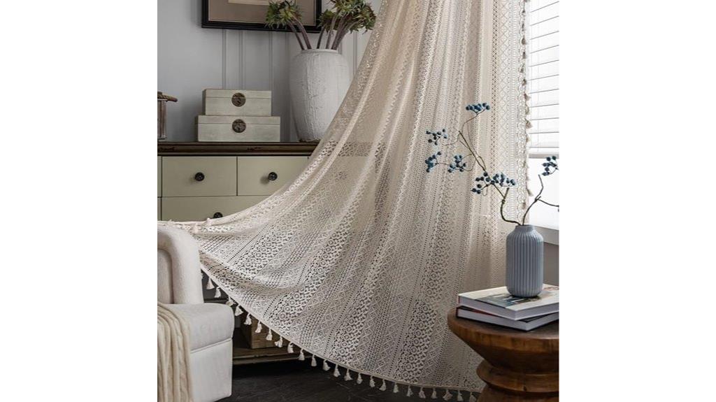 boho lace sheer curtain