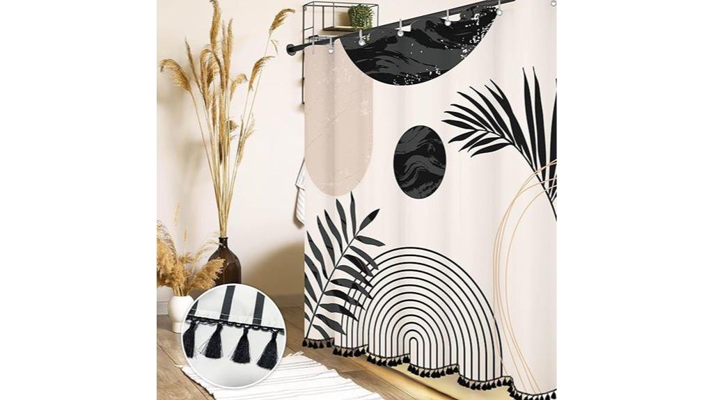 boho leaf shower curtain
