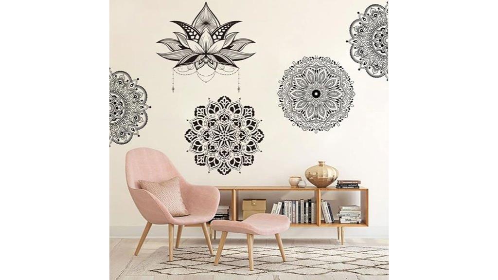 boho lotus wall decal