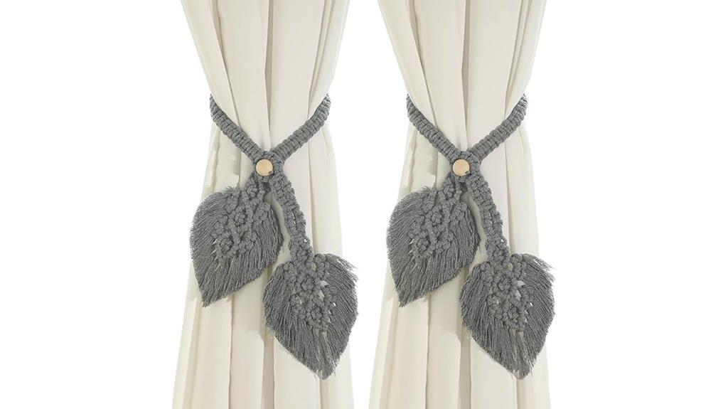 boho macrame curtain tiebacks