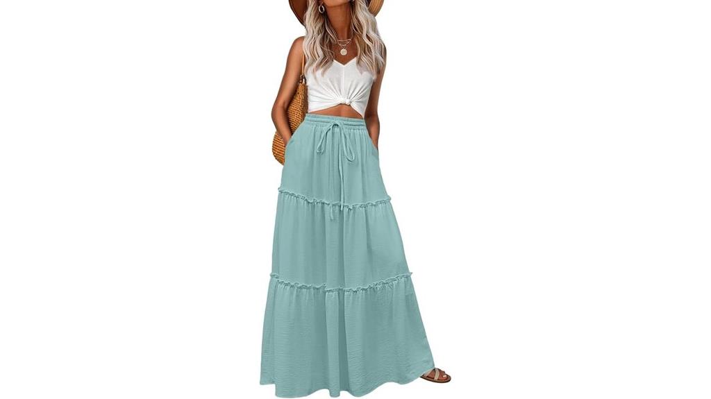boho maxi skirt pockets