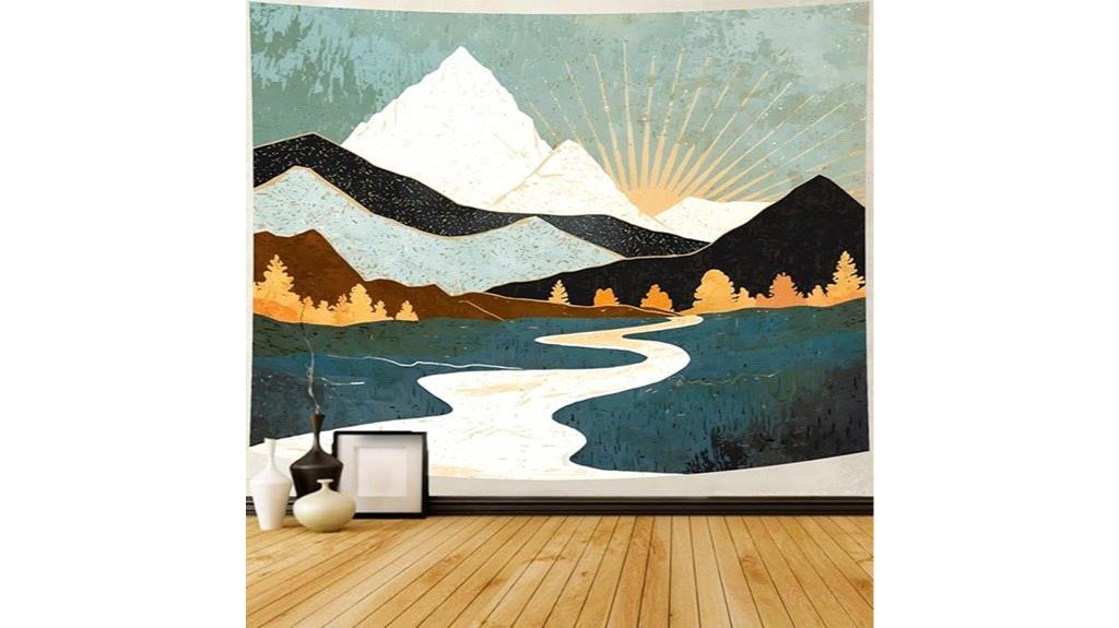 boho mountain tapestry decor