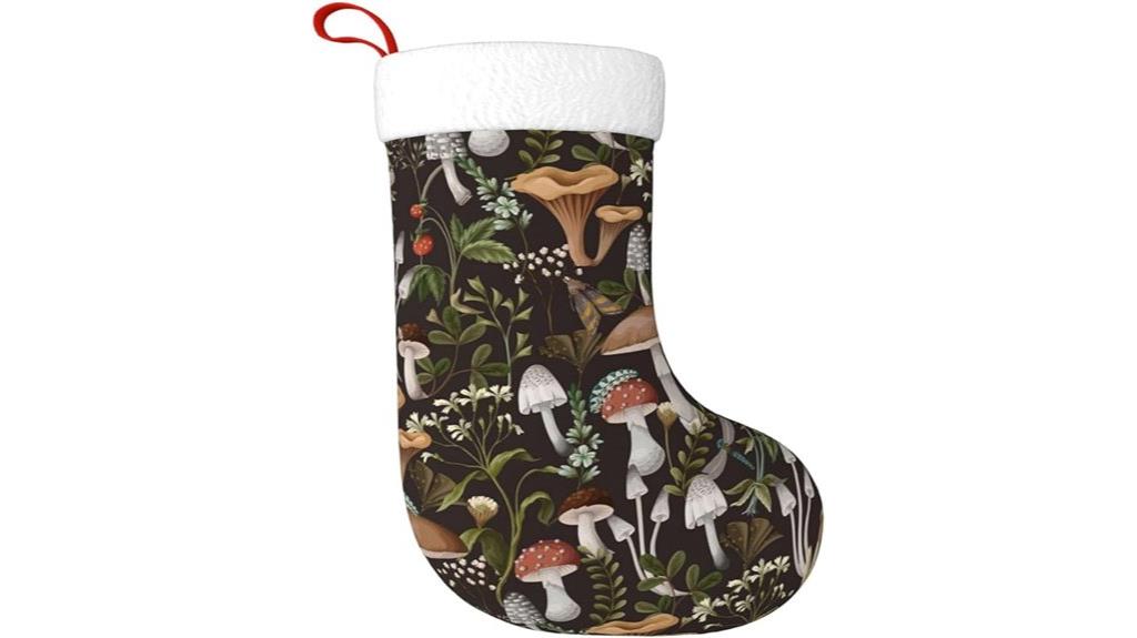 boho mushroom christmas stocking