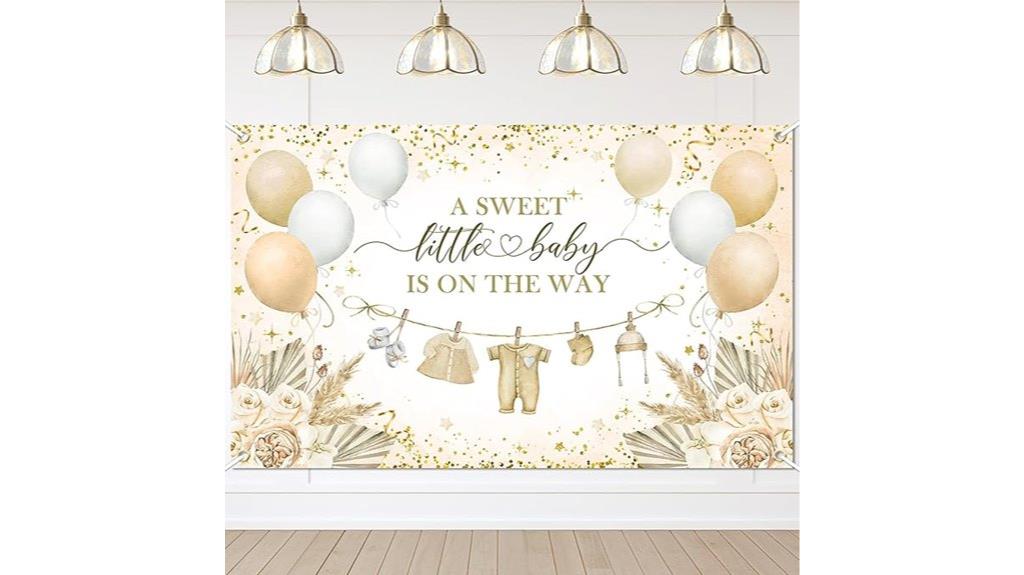 boho neutral baby banner
