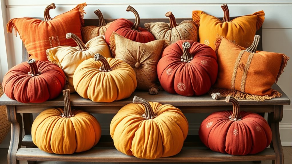 boho pumpkin pillow collection