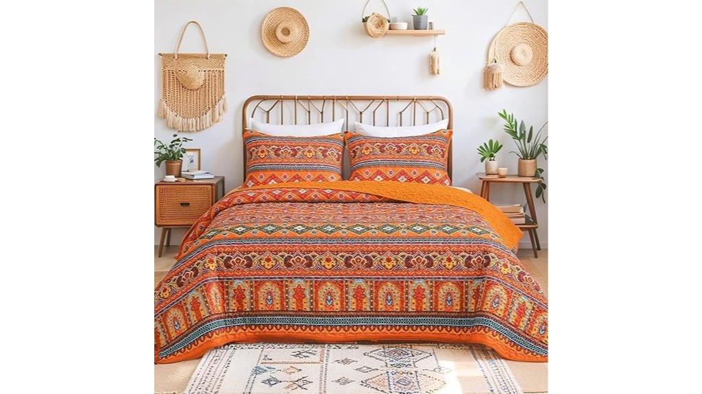 boho queen quilt set