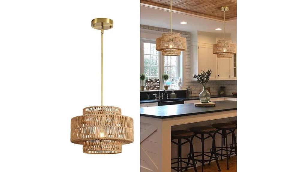 boho rattan chandelier