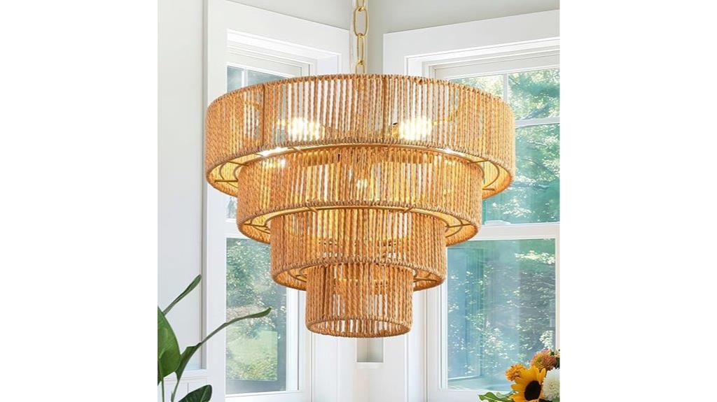 boho rattan pendant light