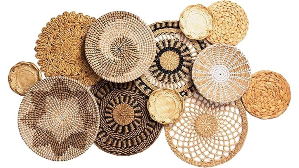 boho rattan plate basket
