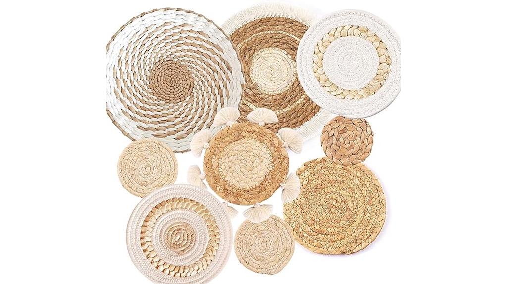 boho rattan wall decor
