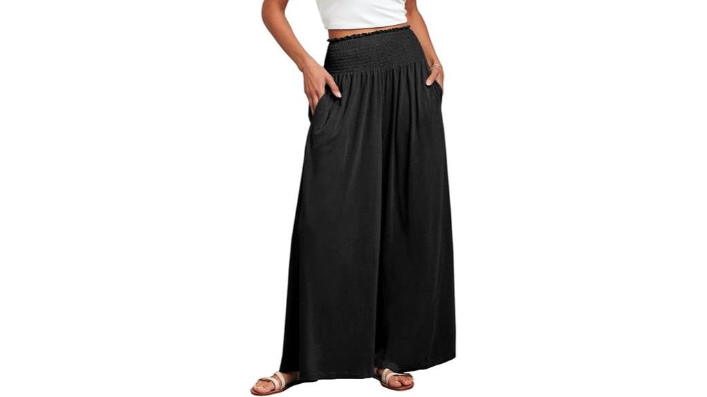 boho smocked waist pants