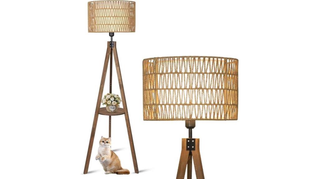 boho style tripod lamp