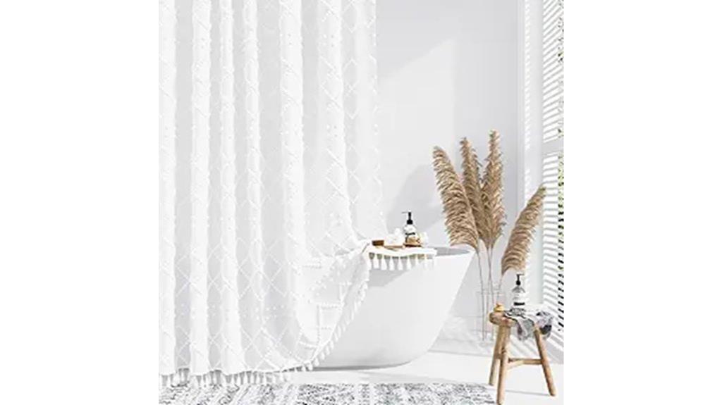 boho tassel shower curtain