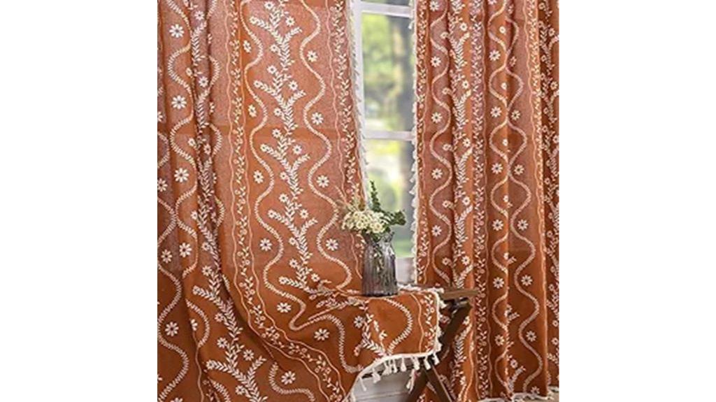 boho terracotta linen curtains