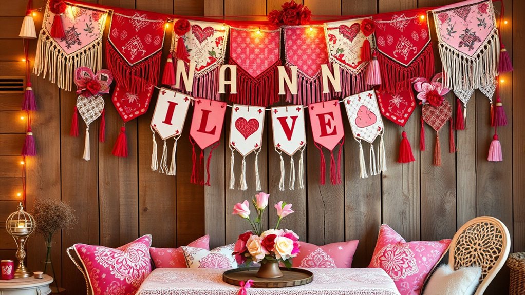 boho valentine banner ideas