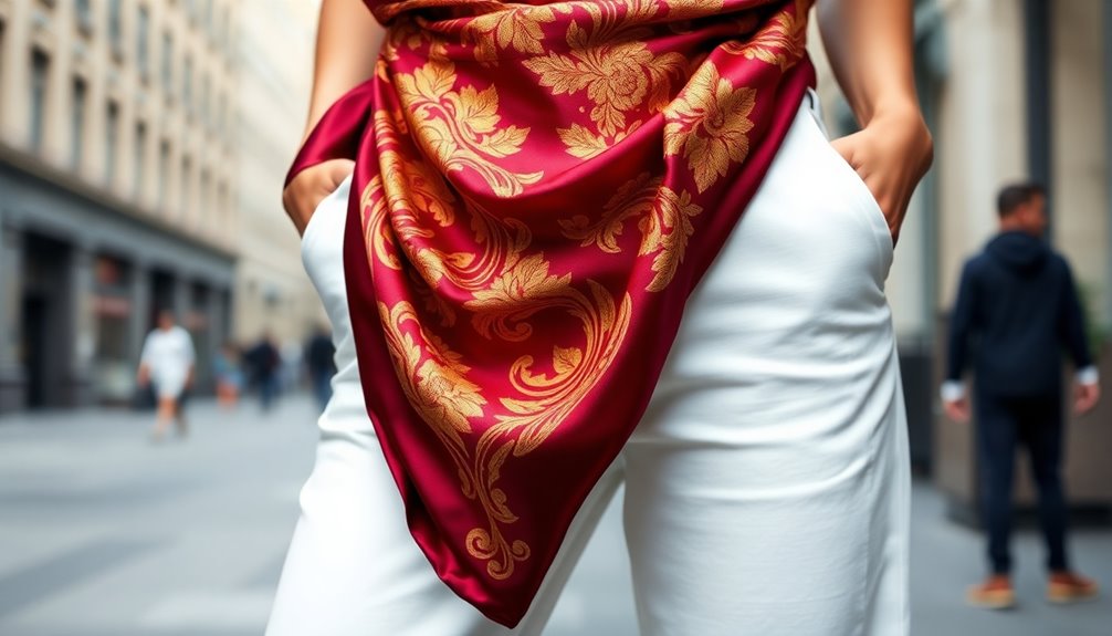 bold waist silk scarves