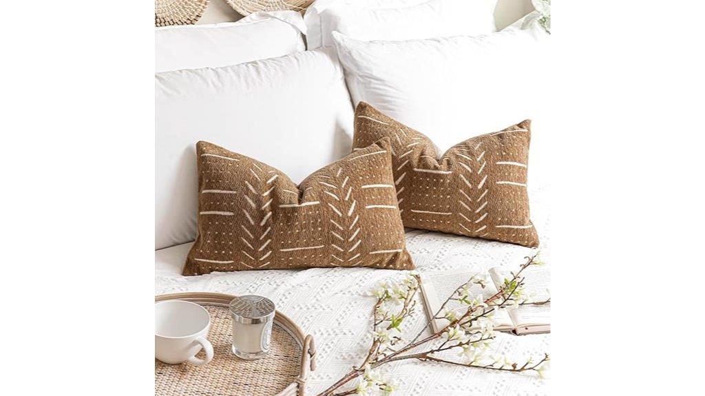 brown decorative lumbar pillows