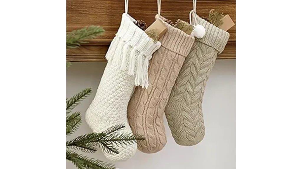 cable knit christmas stockings
