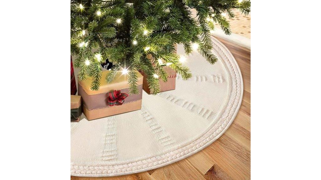 cable knit christmas tree skirt