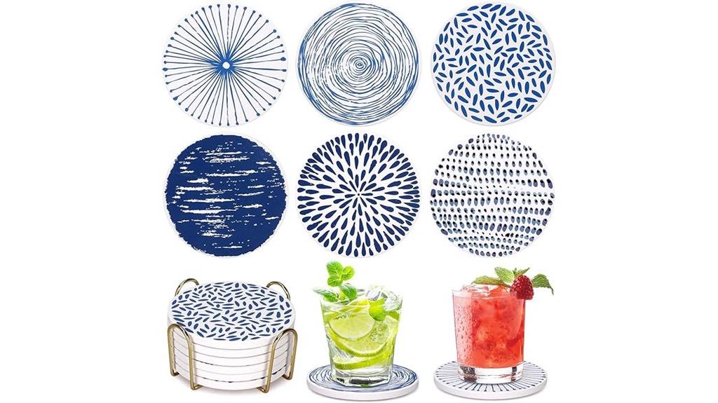 ceramic coasters with holder