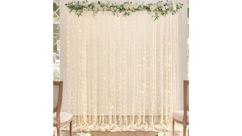 champagne tulle lighting curtain