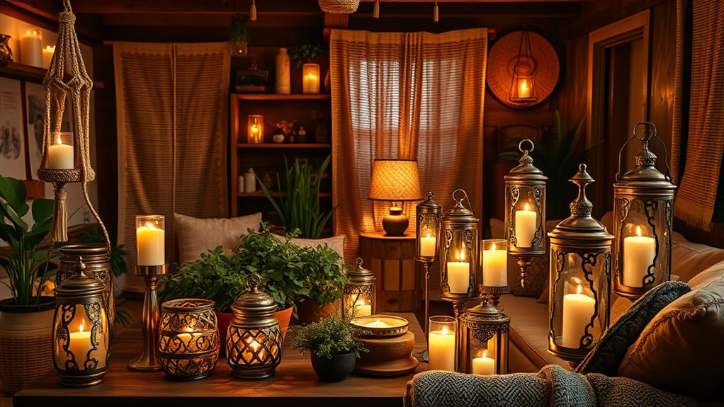 charming boho candle holders