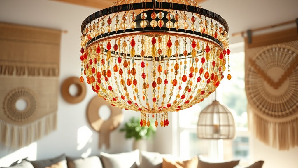 chic bohemian beaded chandeliers