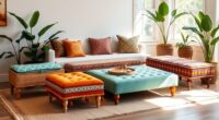 chic boho ottoman benches