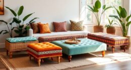 chic boho ottoman benches