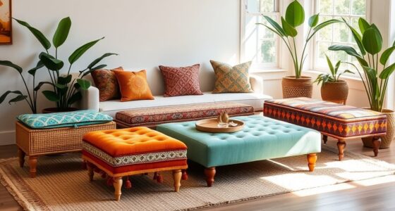 chic boho ottoman benches