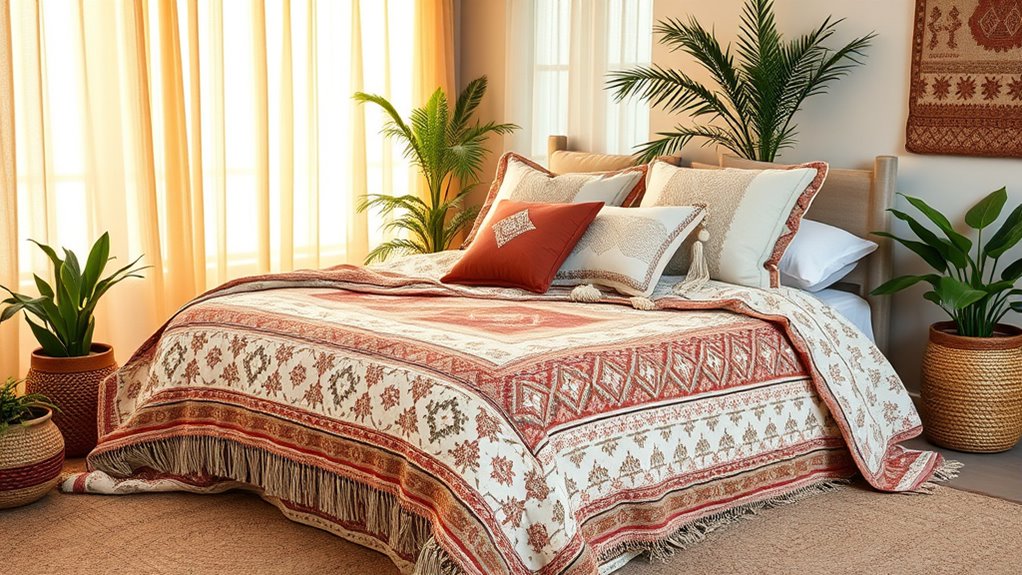 chic boho queen bedding