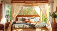 chic rattan bed canopy