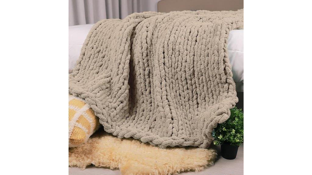 chunky knit blanket 50x60