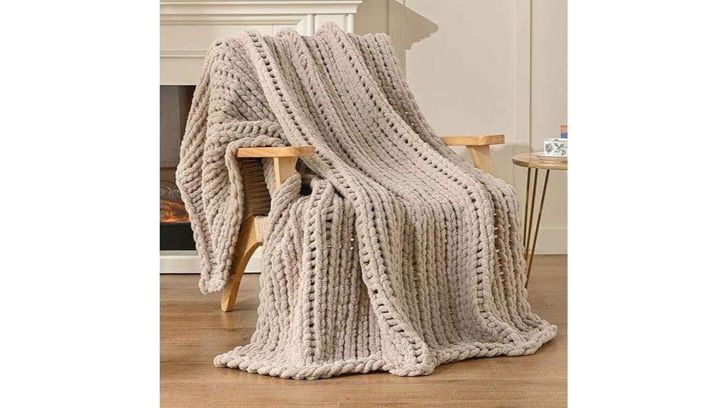 chunky knit blanket throw