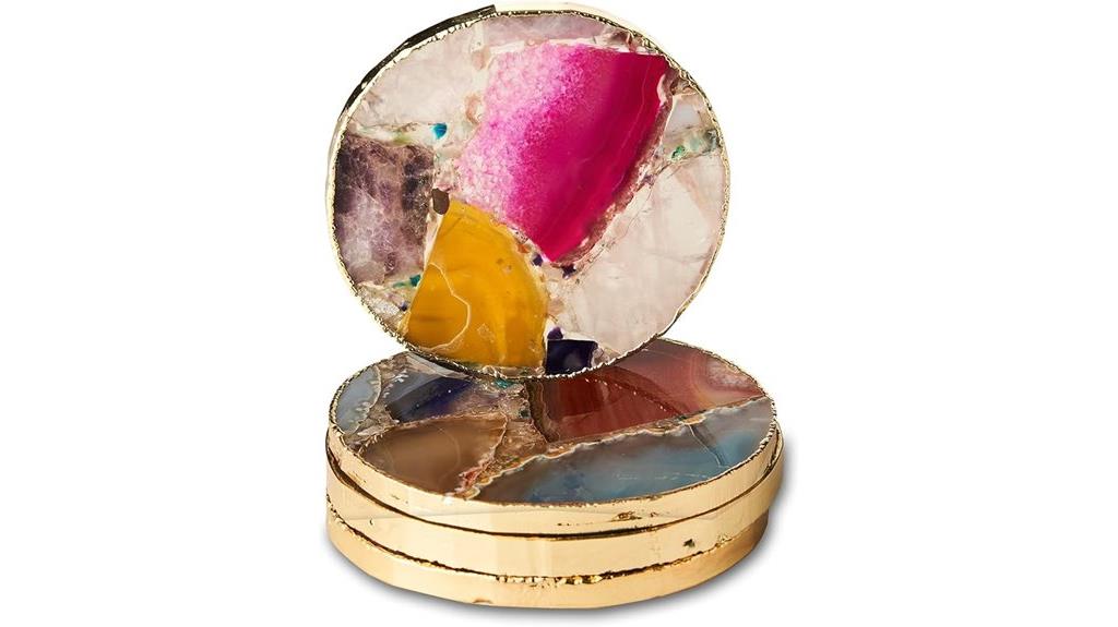 colorful crystal drink coasters