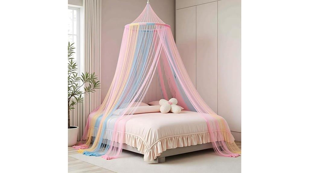 colorful girls bed canopy