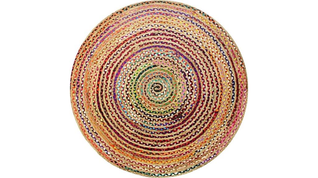 colorful round rag rug