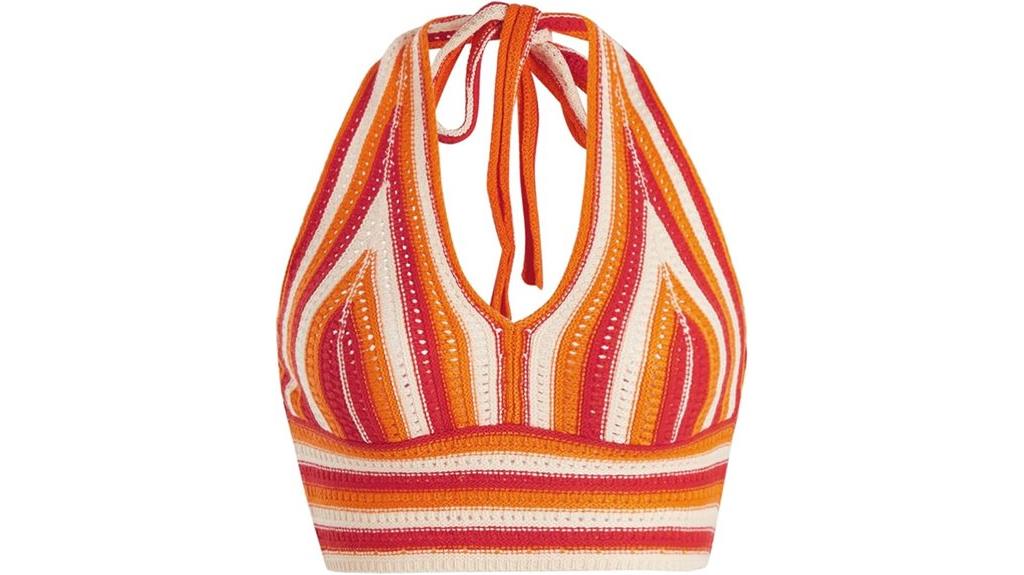 colorful striped halter top