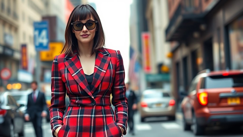 confident plaid coordinated style