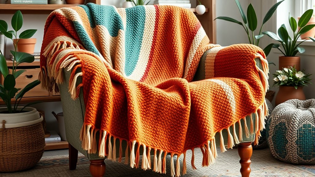 cozy boho chenille throws