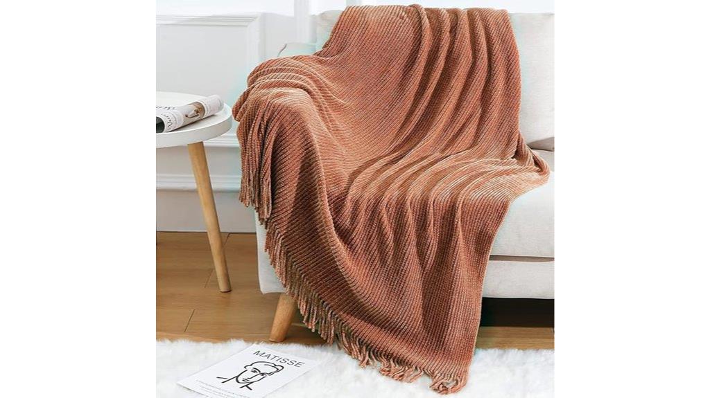 cozy knitted couch throw