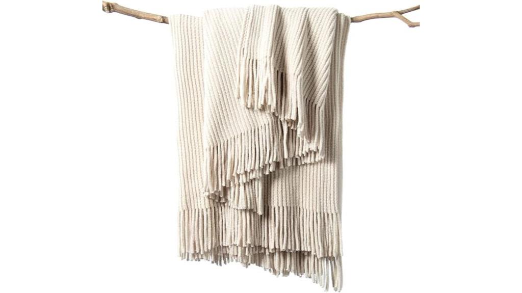 cozy white chenille throw