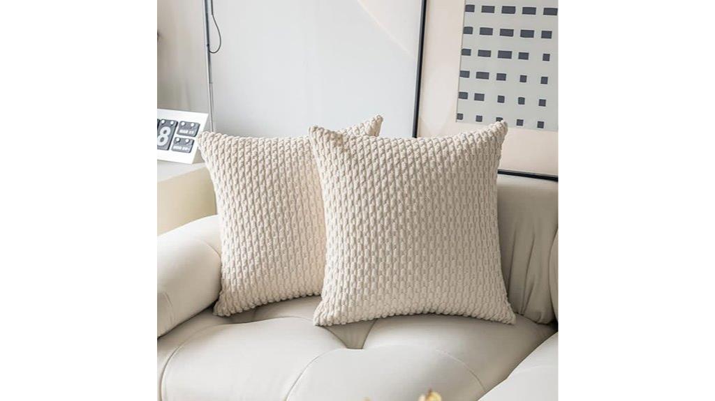 cream 20x20 pillow covers