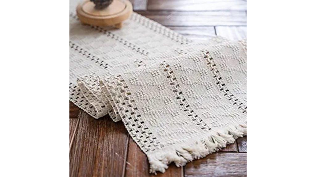 cream beige handwoven runner